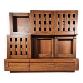 Buffet made of solid walnut wood by Ferdinando Meccani, 1969