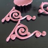 Ensemble de salle de bain en fonte émaillée rose