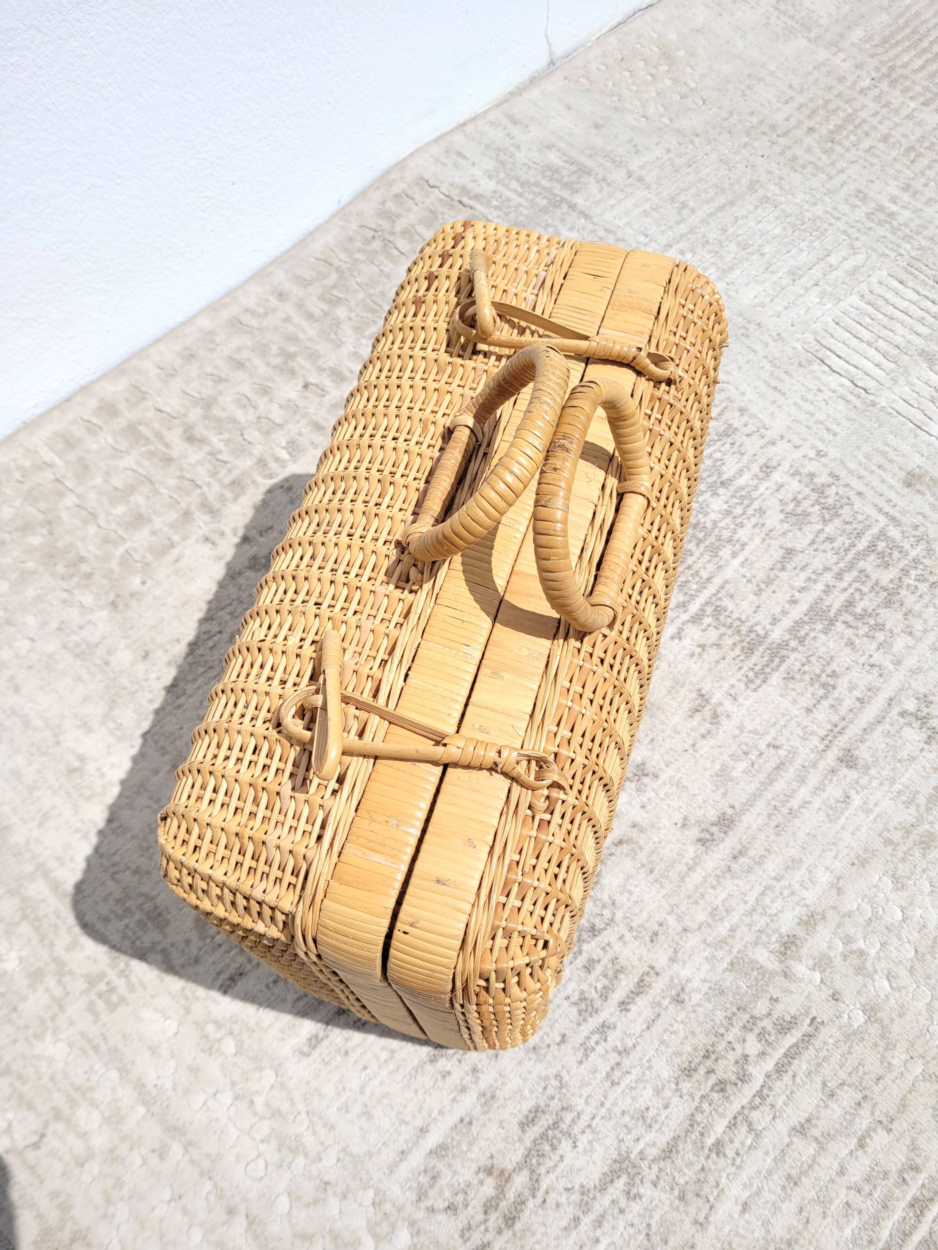 Braided rattan briefcase suitcase