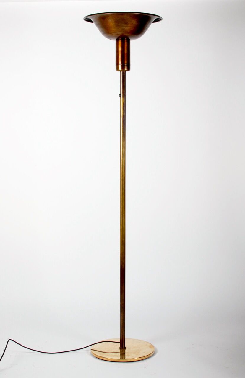Swedish art deco floor lamp 1930s bronze patinated brass