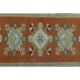 1970s Vintage Turkish Handmade Wool & Cotton Orange Area Rug 156x253