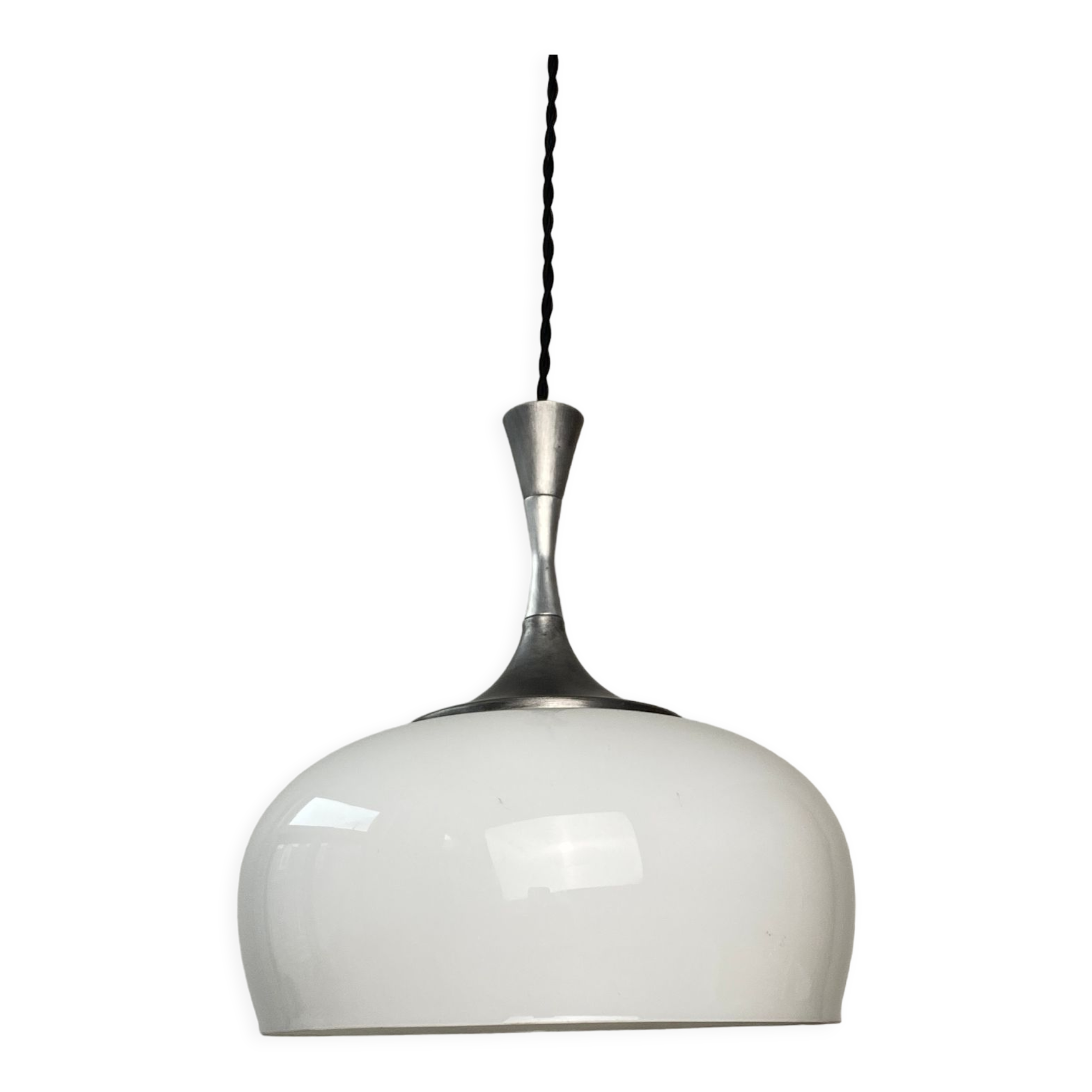 Old vintage opaline bell pendant lamp
