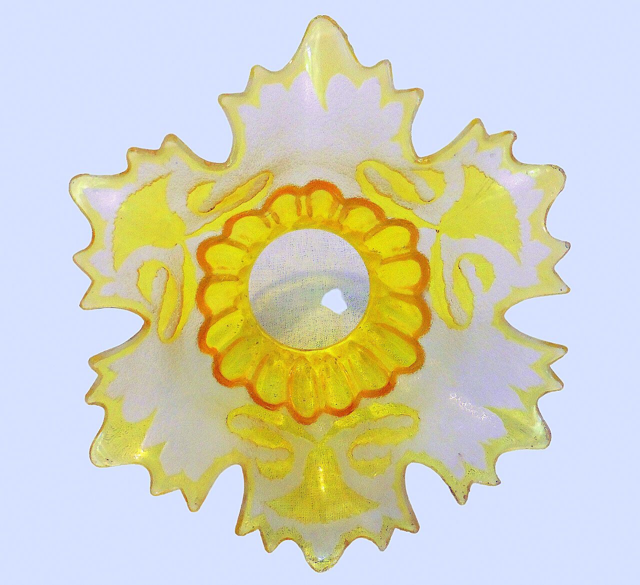 Lamp - foot in weighted brass Swungeneck adjustable with its acid-engraved crystal lampshade