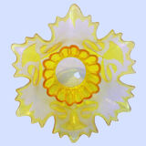 Lamp - foot in weighted brass Swungeneck adjustable with its acid-engraved crystal lampshade