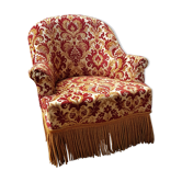 Red velvet medallion armchair