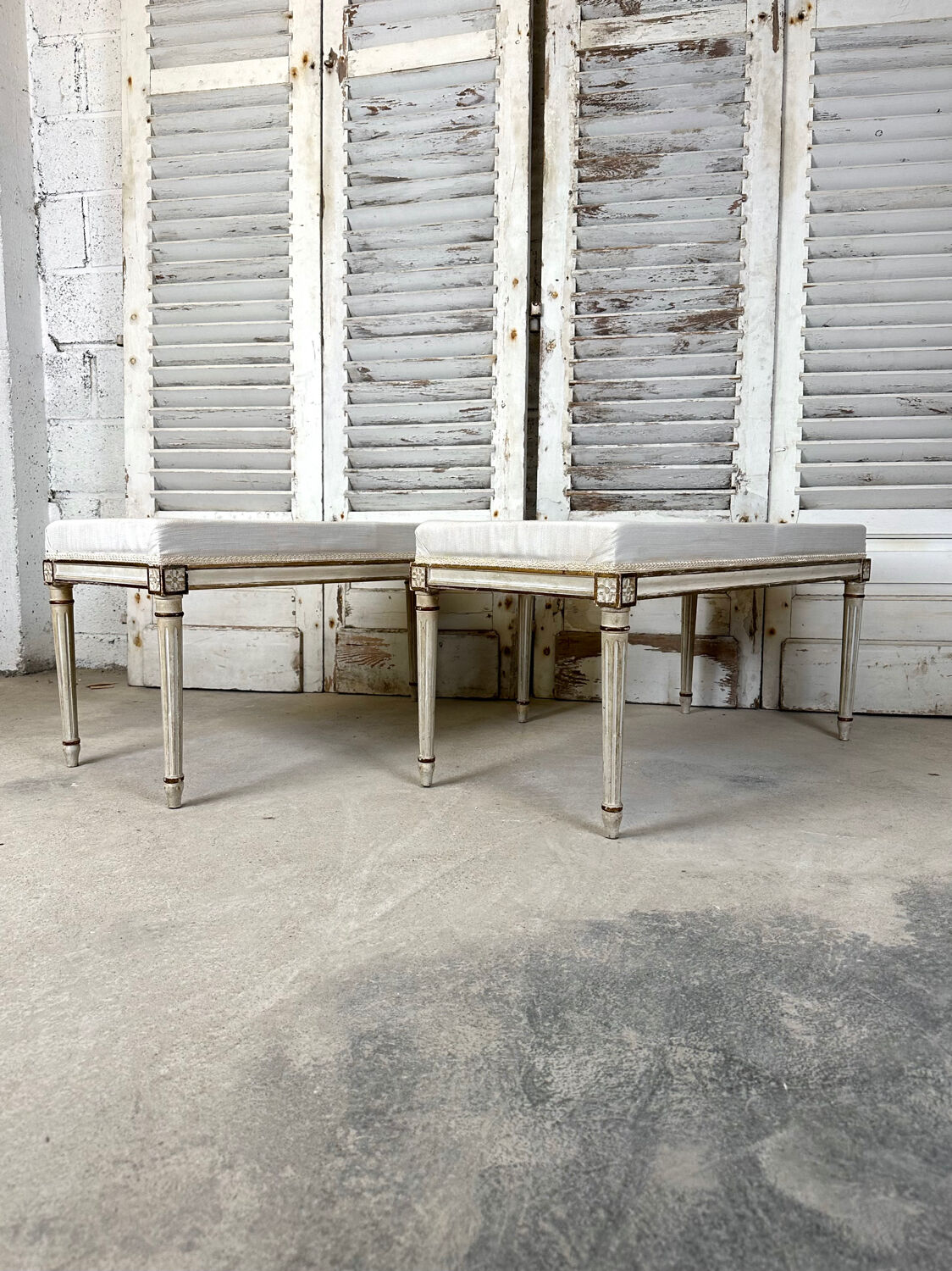 Pair of Louis XVI style benches