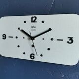 Vintage formica clock rectangular silent wall clock "Odo blue black"