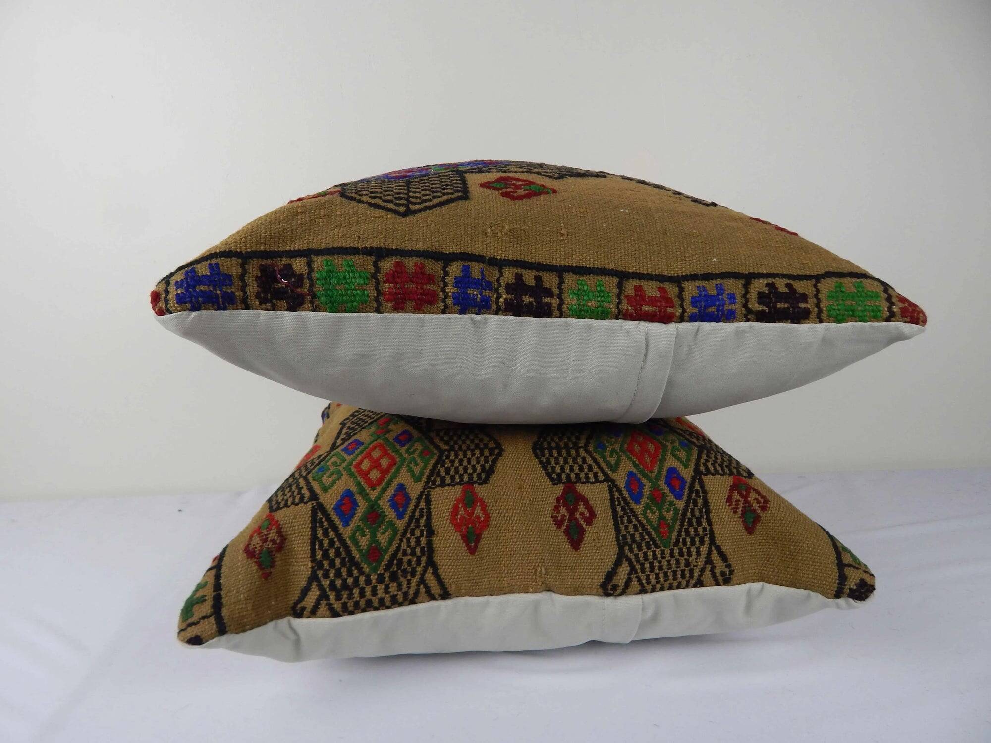 Set of 2 vintage kilim cushion covers 46x46 cm