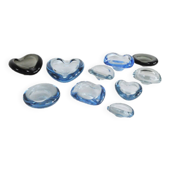 Smaller dishes or ashtrays designed for Holmegaard, 1950s to 1970s