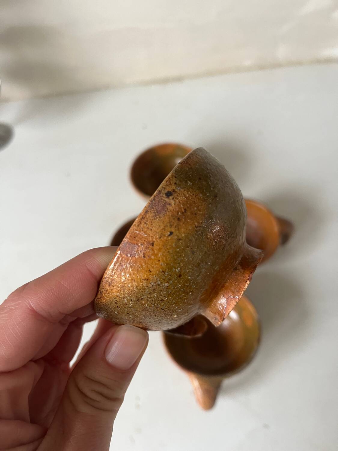 5 handcrafted stoneware coffee cups