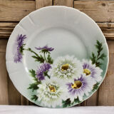 4 anciennes assiettes fleurs Luneville
