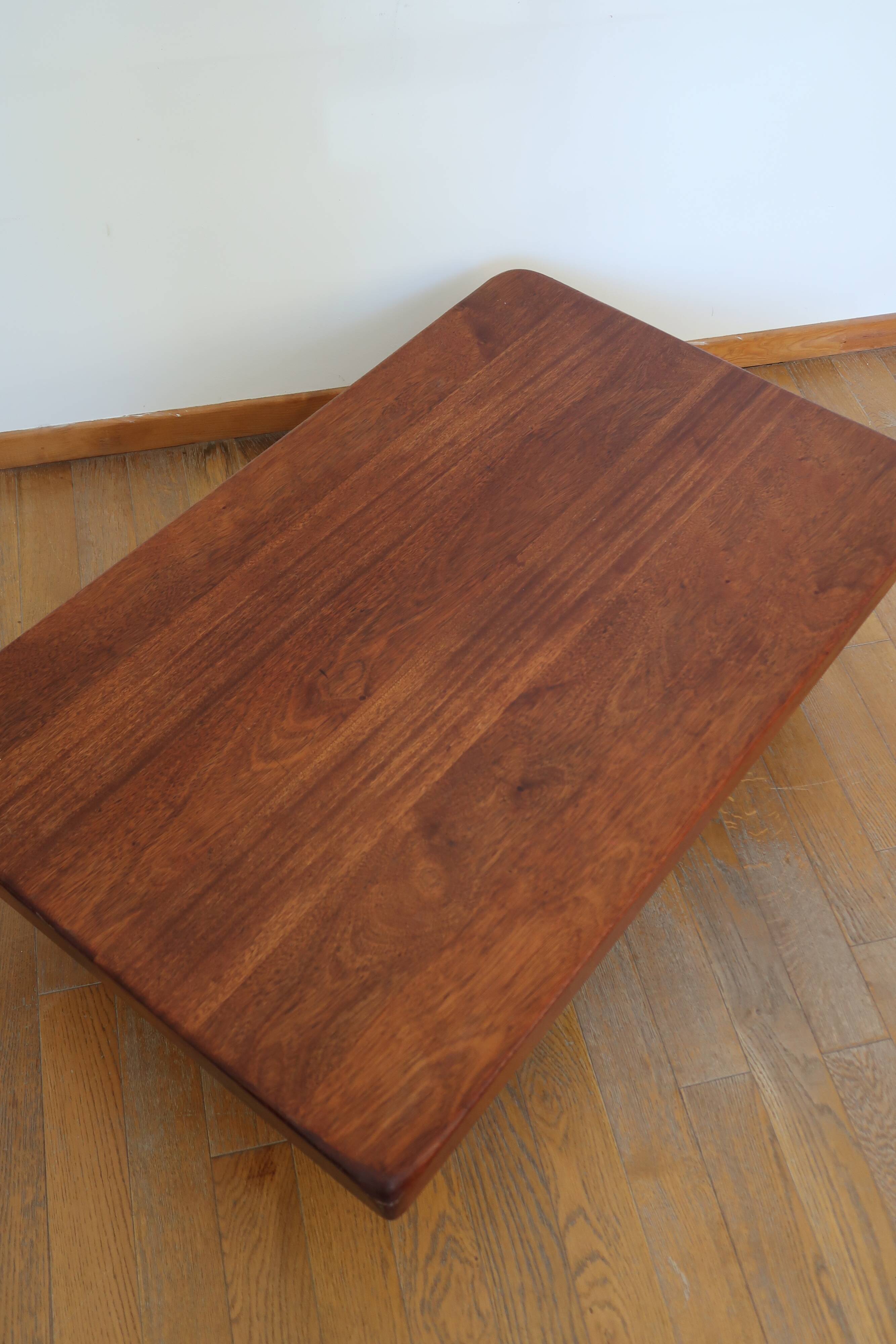 Brutalist coffee table in solid oak