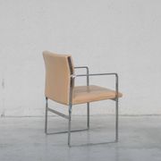 Set of Six Hans J Wegner 'JH811' Mid-Century Steel and Leather Dining Chairs