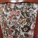 Louis XV Style Chair in Wood and Floral Fabric