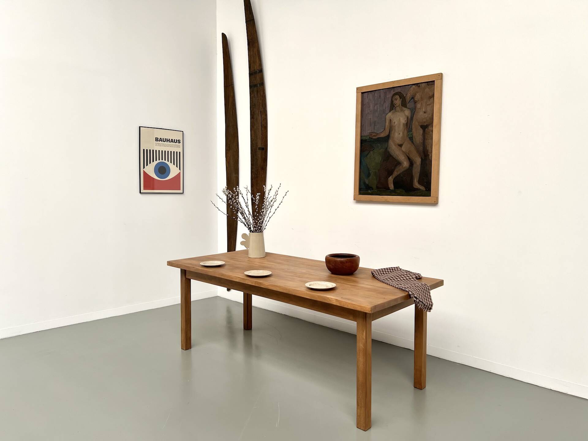 Solid beech farmhouse table