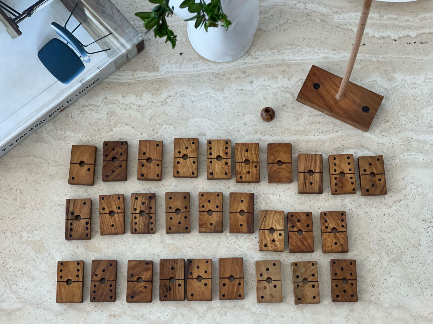 Vintage wooden domino game
