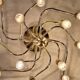 Mid century modern 3-level brass spiral brass chandelier, 1960s