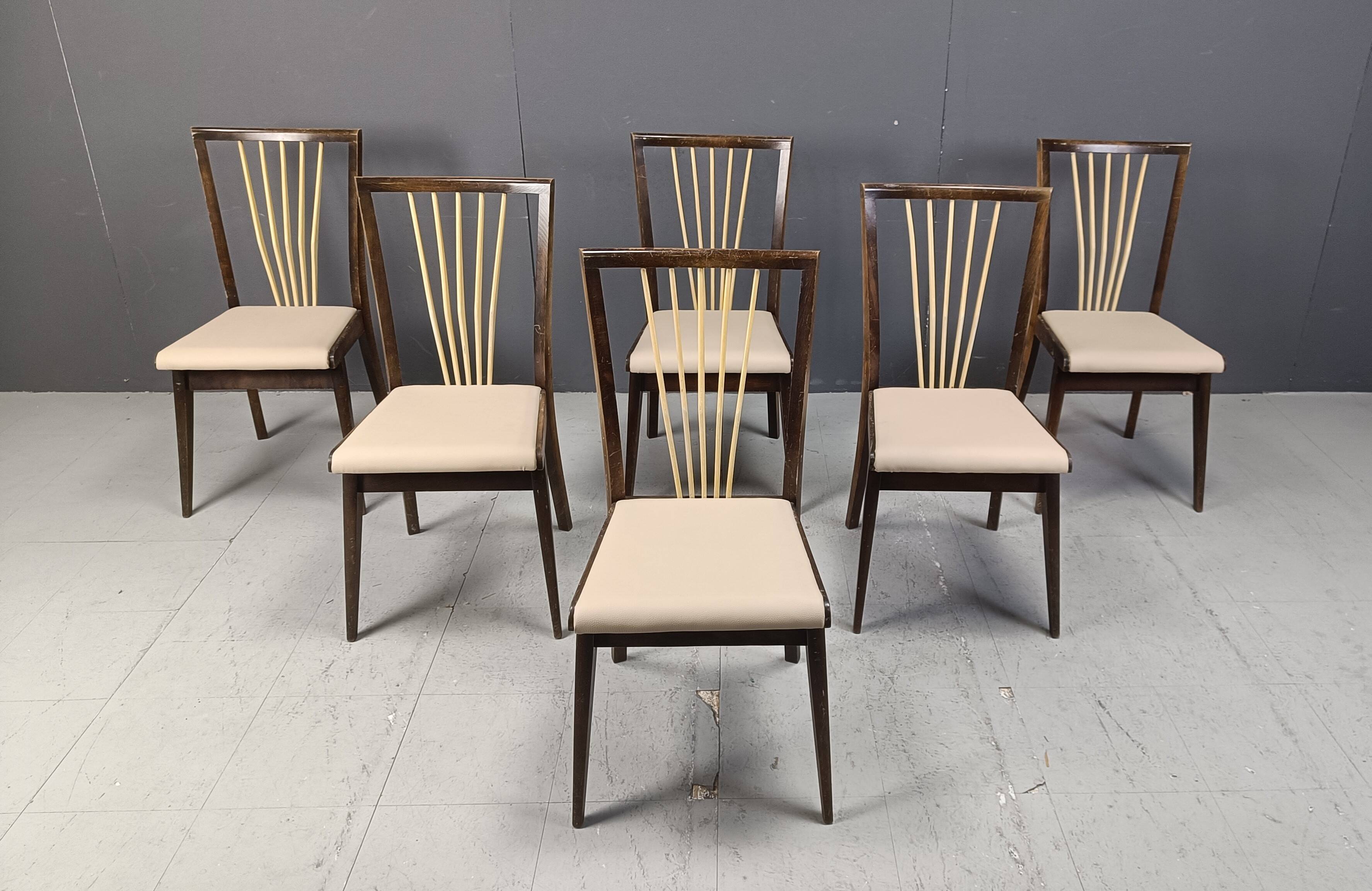Mid century italian dining chairs, 1950s
