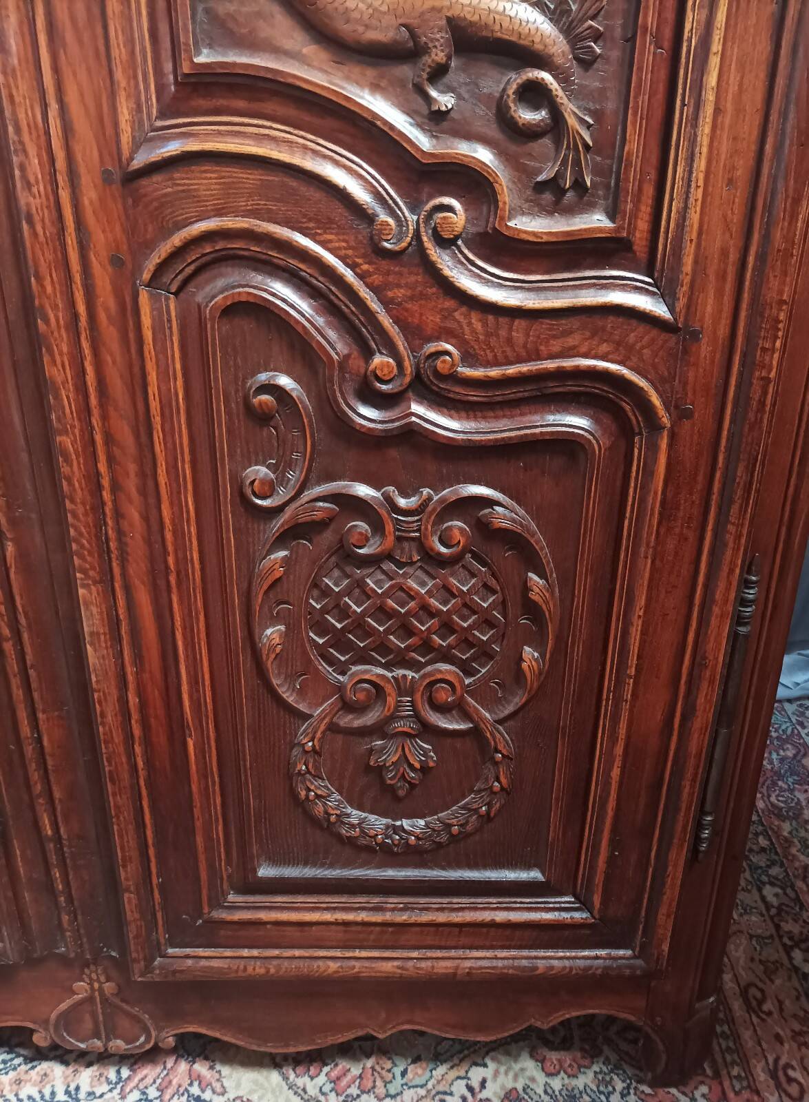 19th-century oak Renaissance wardrobe