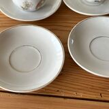 Earthenware dinette, 4 cups and 4 subcups