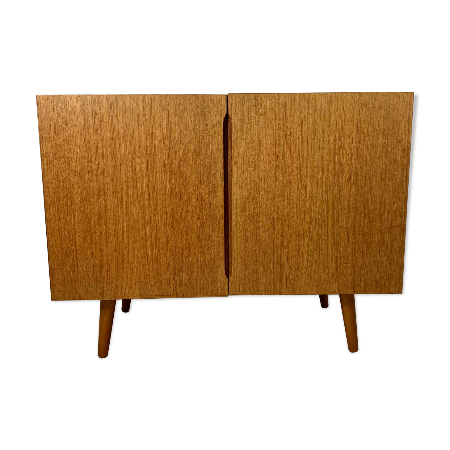 Vintage Scandinavian teak buffet with full doors, 60s