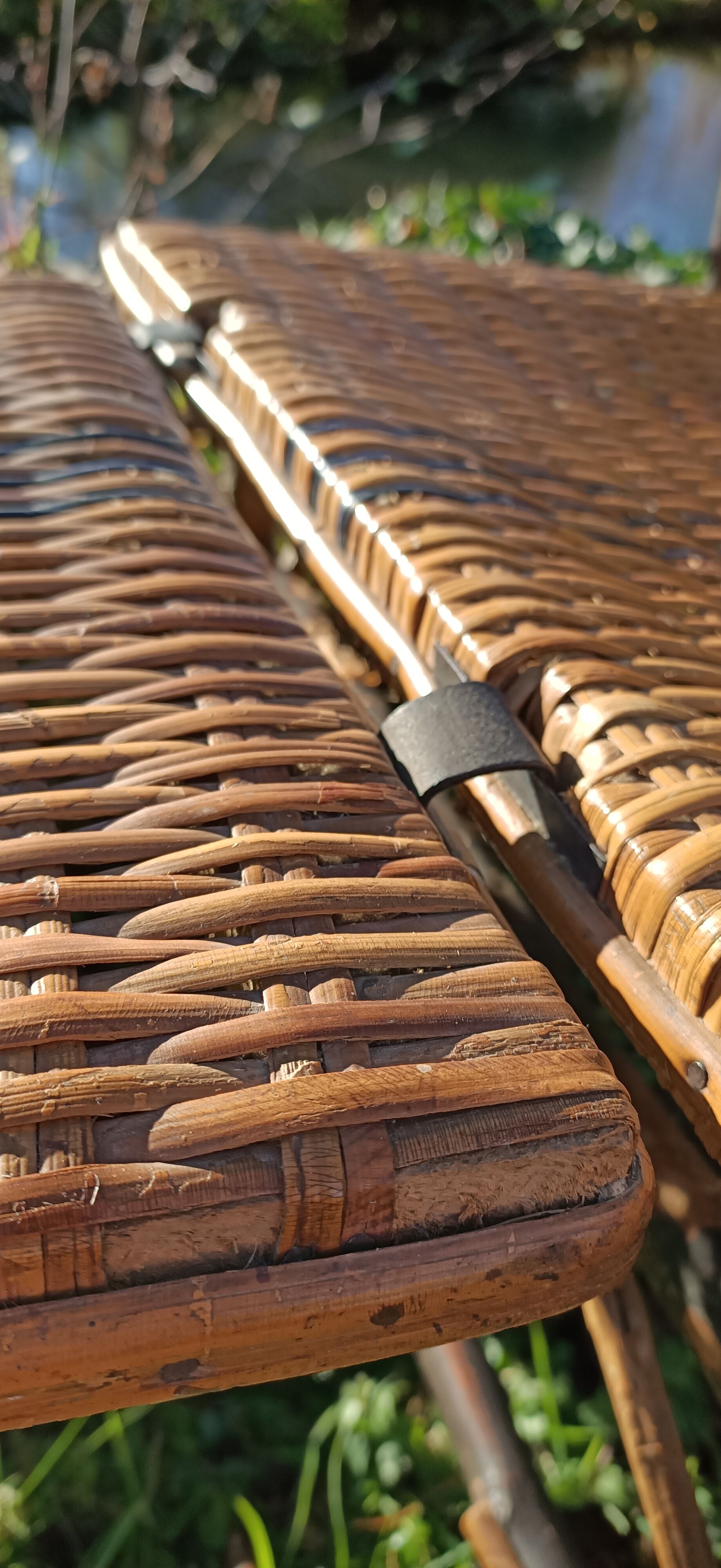 Very old vintage wicker lounge chair