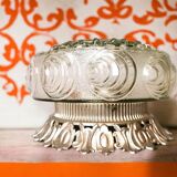 Glass flush mount ceiling lamp with crown