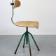 Set of 2 industrial mint green swivel chairs, 1960