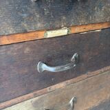 Large wooden workshop cabinet with 16 drawers, antique from the early 1900s.