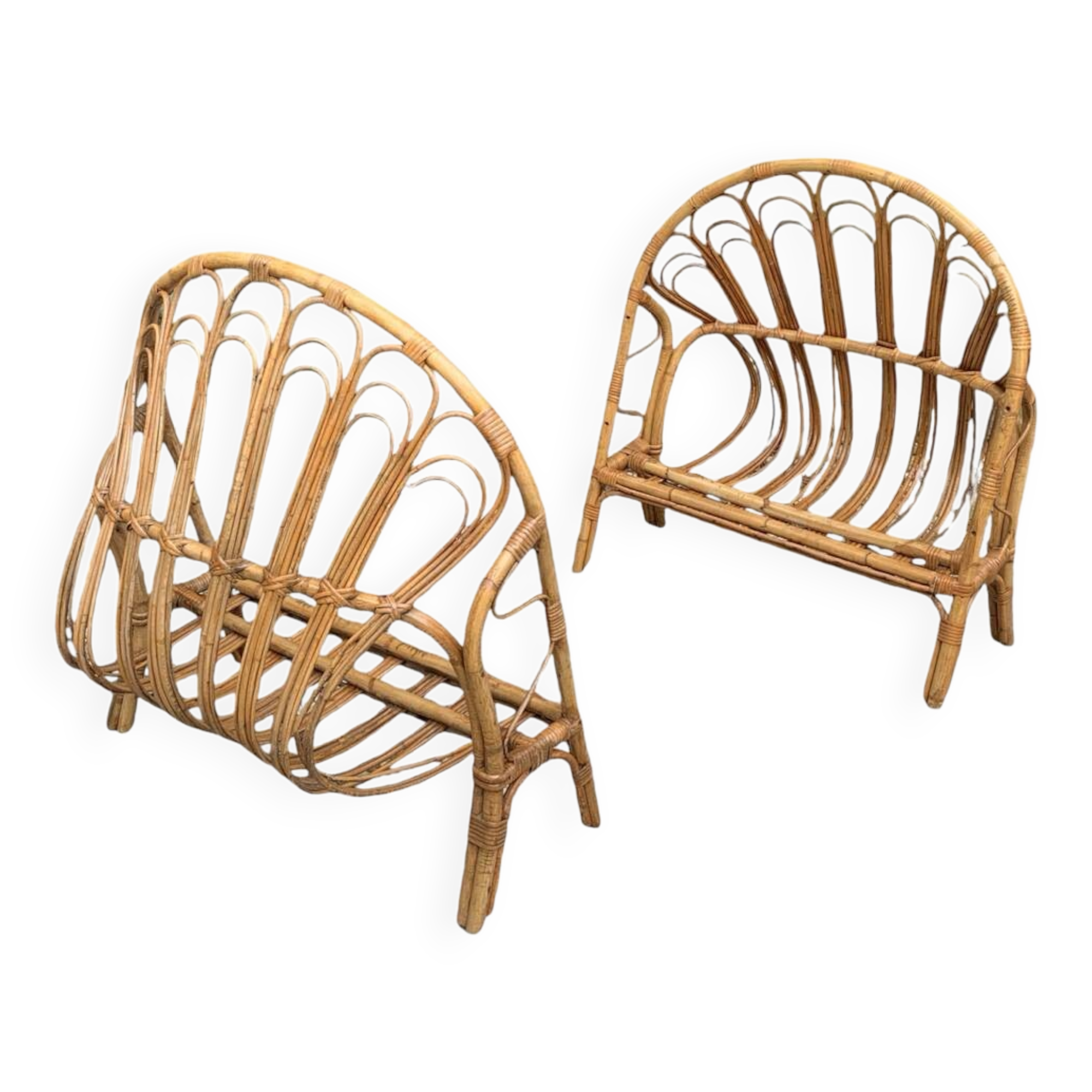 Children's rattan basket bed 1960