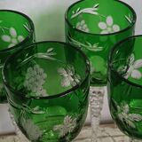 Set of 4 crystal glasses.