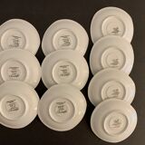 10 cups and 10 saucers in fine porcelain bernardaud cie, limoges for christofle, model eridan