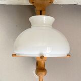 Oak ceiling lamp Guillerme & Chambron 1950