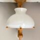 Oak ceiling lamp Guillerme & Chambron 1950