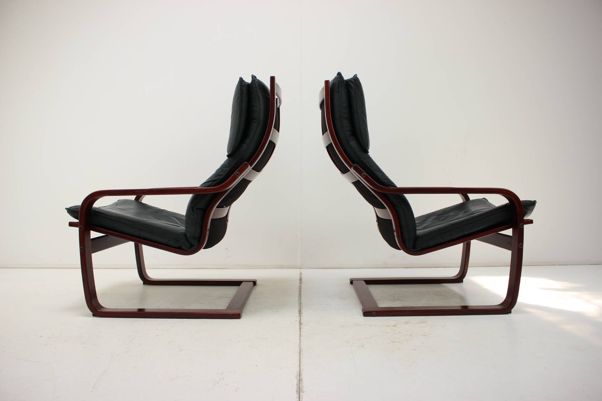 Set of Two Leather Armchairs by IKEA, Sweden, 1980's