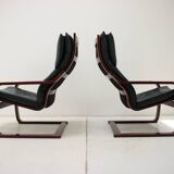 Set of Two Leather Armchairs by IKEA, Sweden, 1980's