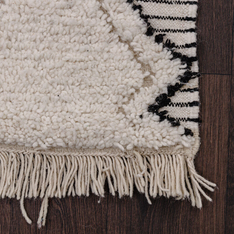 Carpet corridor berber diamond white and black 80x290 cm