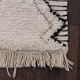 Berber runner rug diamond white and black 80x290 cm