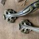 Pair of antique Art Nouveau brass handles