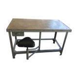 Desk with built-in seat