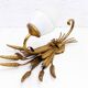 Gold leaf gilded metal wheat sheaf wall light 1950