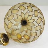 Vintage Capiz Shell Pendant Lamp – Woven Mother of Pearl Shade,