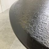 Vintage black stone coffee table, 1980s