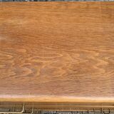 Vintage chest of drawers with compass feet, oak, original patina, 1950s
