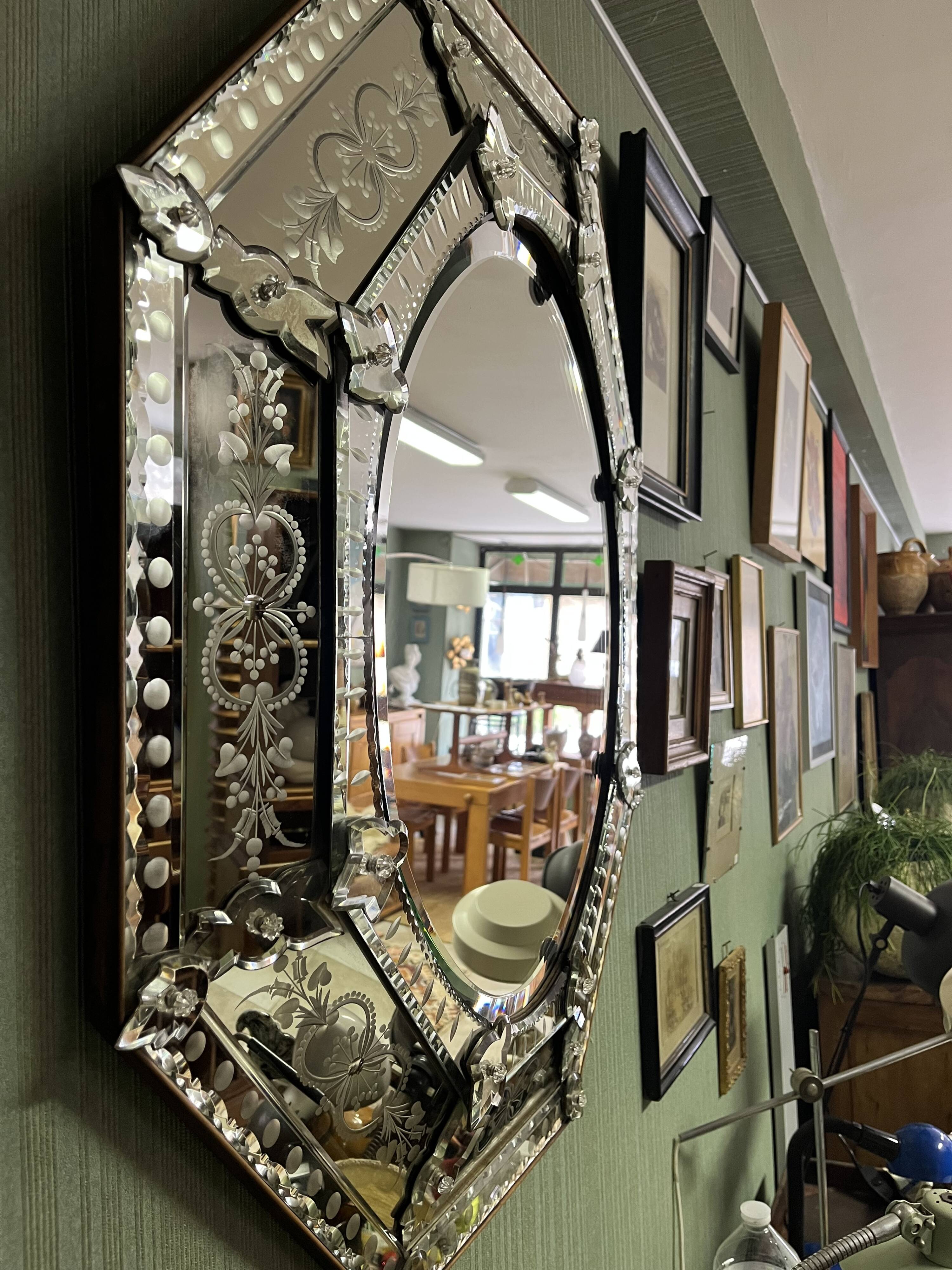 Antique Venetian mirror 86cm x 70cm