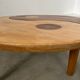 Solid wood coffee table with 2 Yin and Yang elements vintage 60s