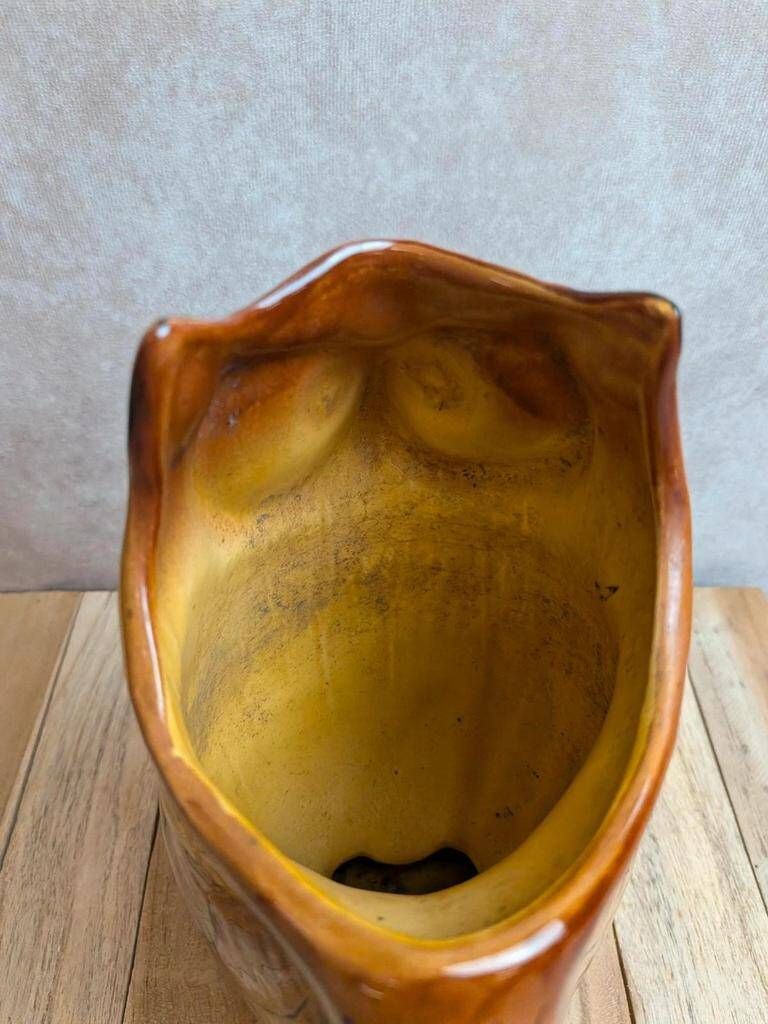Vintage zoomorphic pitcher in glazed ceramic – Owl