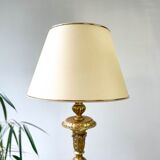 Louis XVI column floor lamp in gilded wood