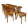 Set of 8 vintage bistro chairs in bent wood, Baumann / Tho style.