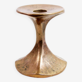 Brutalist bronze candle holder